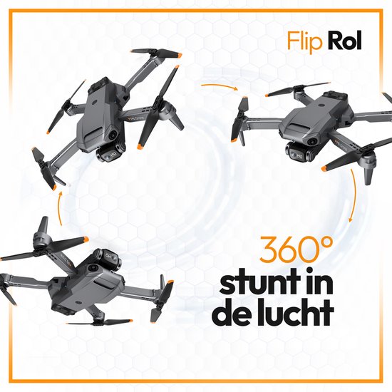 SefSay P8 Drone Zwart - Drone met dubbele camera - Obstakel ontwijking - Drones - drone voor kinderen - Drones met camera voor volwassenen - Inclusief opbergtas en 2 accu's
