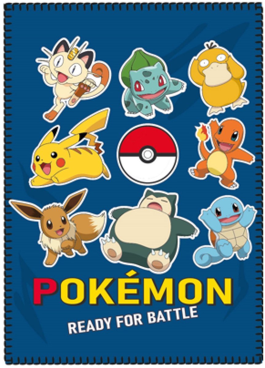 Pokémon fleece deken Battle - 100 x 140 cm. - Pokemon plaid - polyester Multi Colour