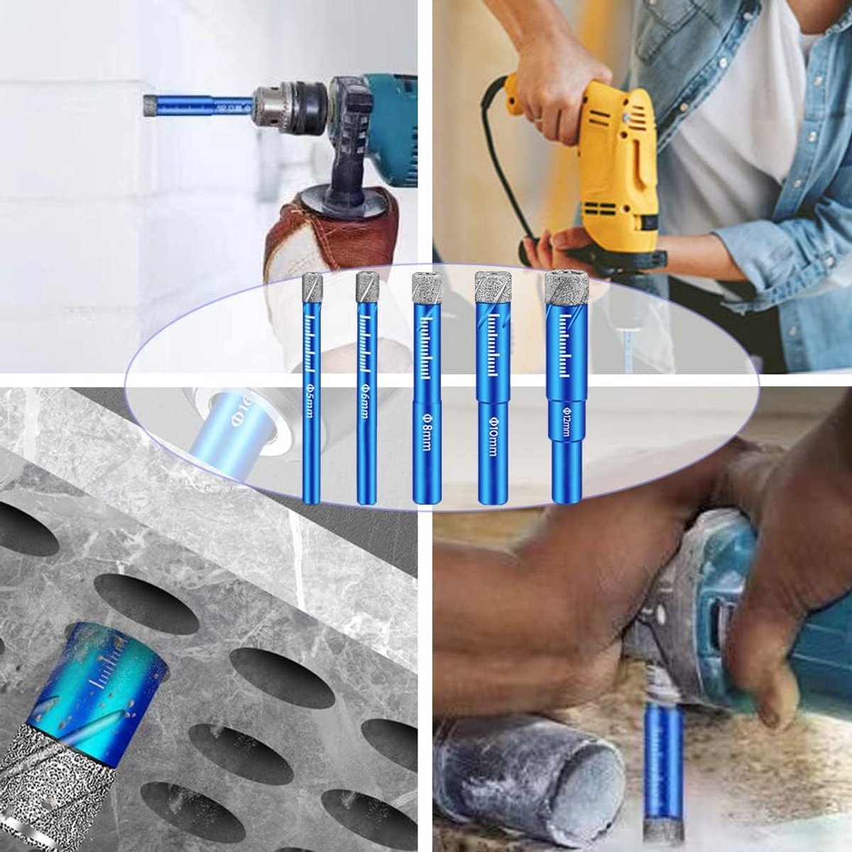 Diamant Boor 10mm Set - Ideaal voor Keramiek, Graniet, Glas en Tegels