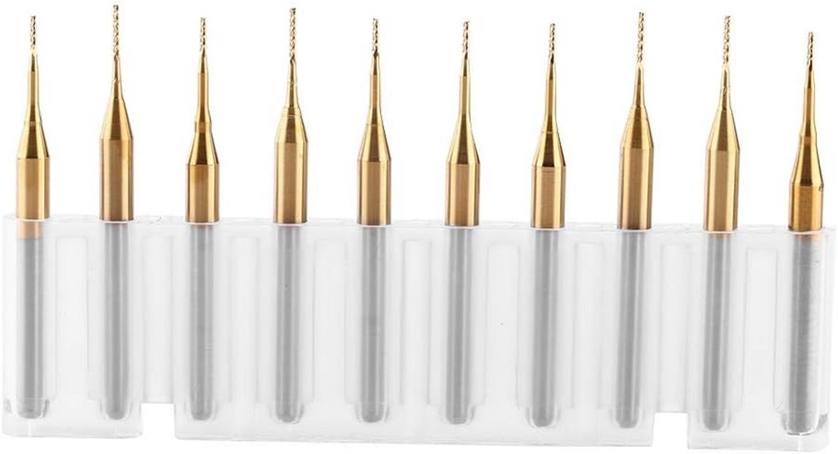 10 Stuks Vingerfrezen Hardmetaal 3.175mm voor PCB, Kunststof en Metaal