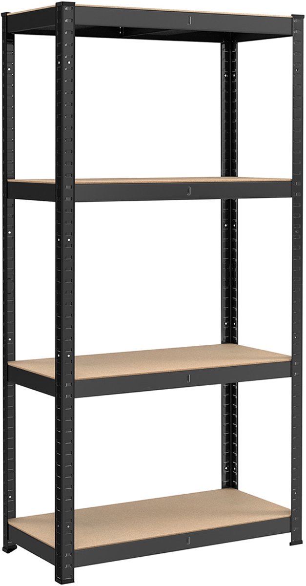 4-laags stellingkast – Staal – Blauw/Zwart/Rustbruin – Draagvermogen 520 kg