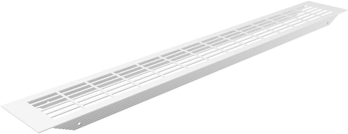 Ventilatierooster Aluminium Wit Gelakt 80x480mm met Rechte Openingen voor Luchtcirculatie