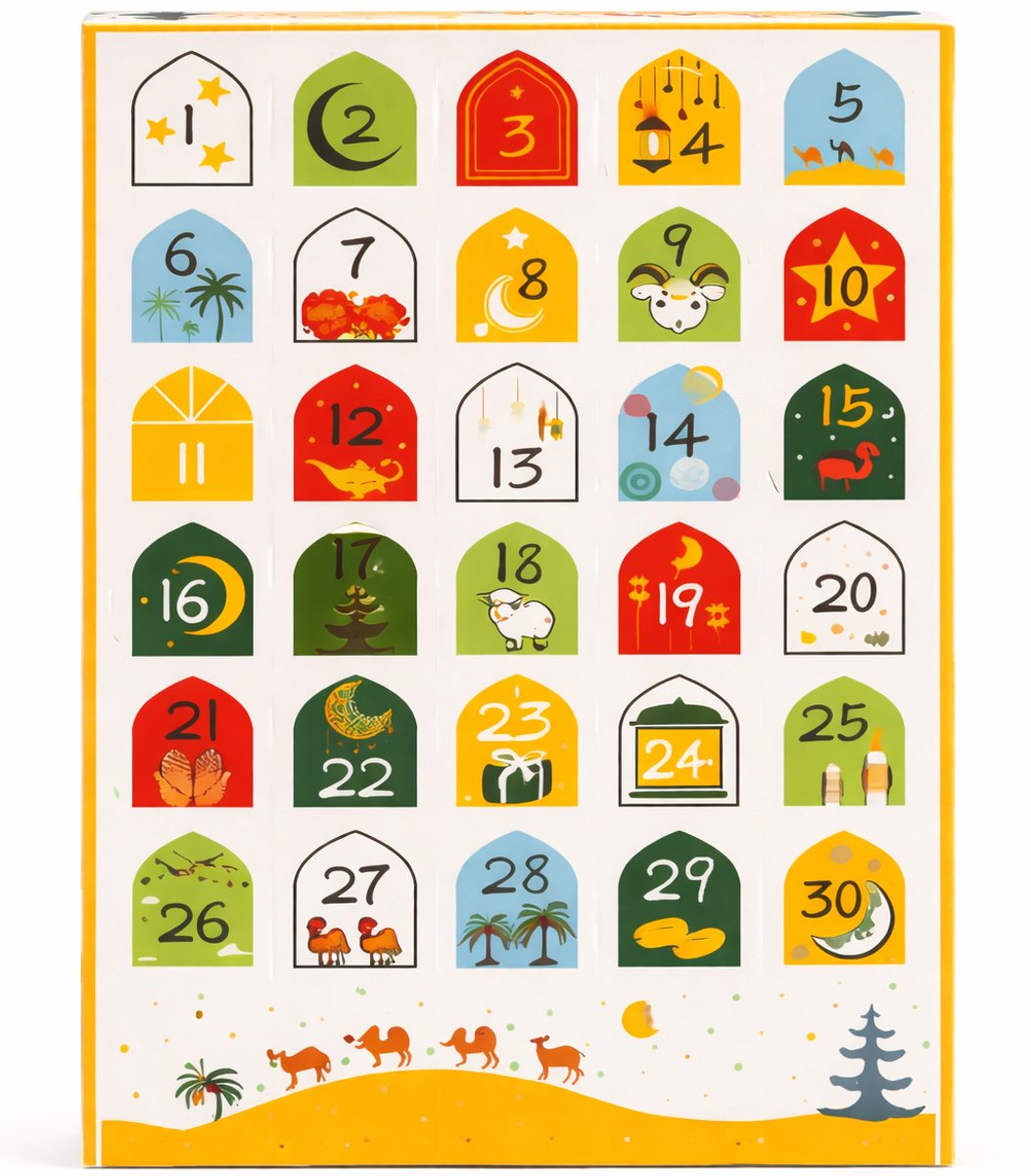 Baraka Treasures Islamitische Adventskalender - Gevulde Adventskalender - Ramadan Aftelkalender - 30 Vakjes - Islamitisch Cadeau - Ramadan Cadeau - 21cm x 25cm