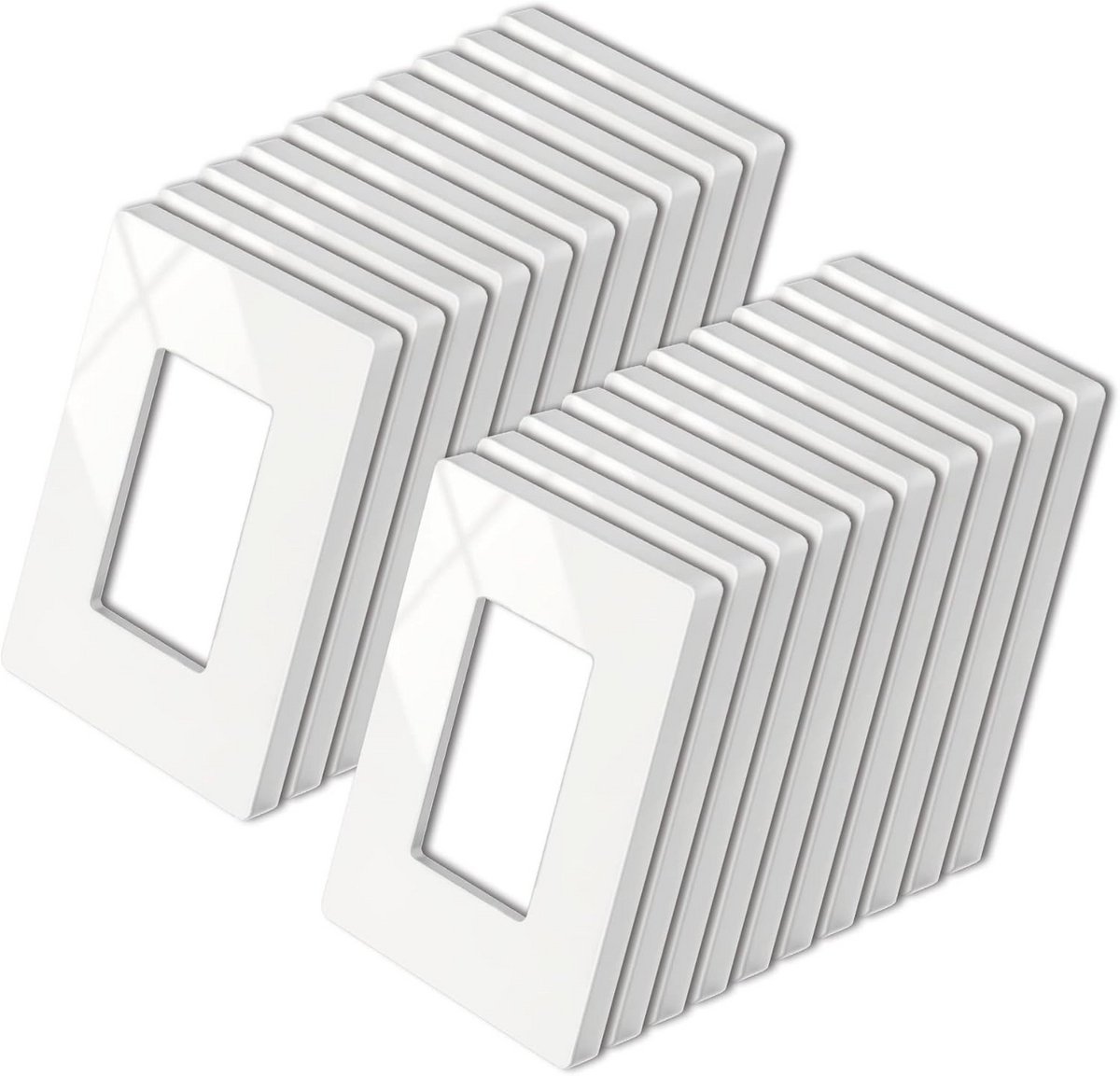 20 Stuks Schroefloze Wandplaat 1-Gang Decorator Afdekplaat Wit