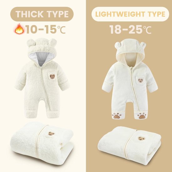 Baby Snowsuit Winterpak met Capuchon voor Jongens en Meisjes 0-12 Maanden — afbeelding 2