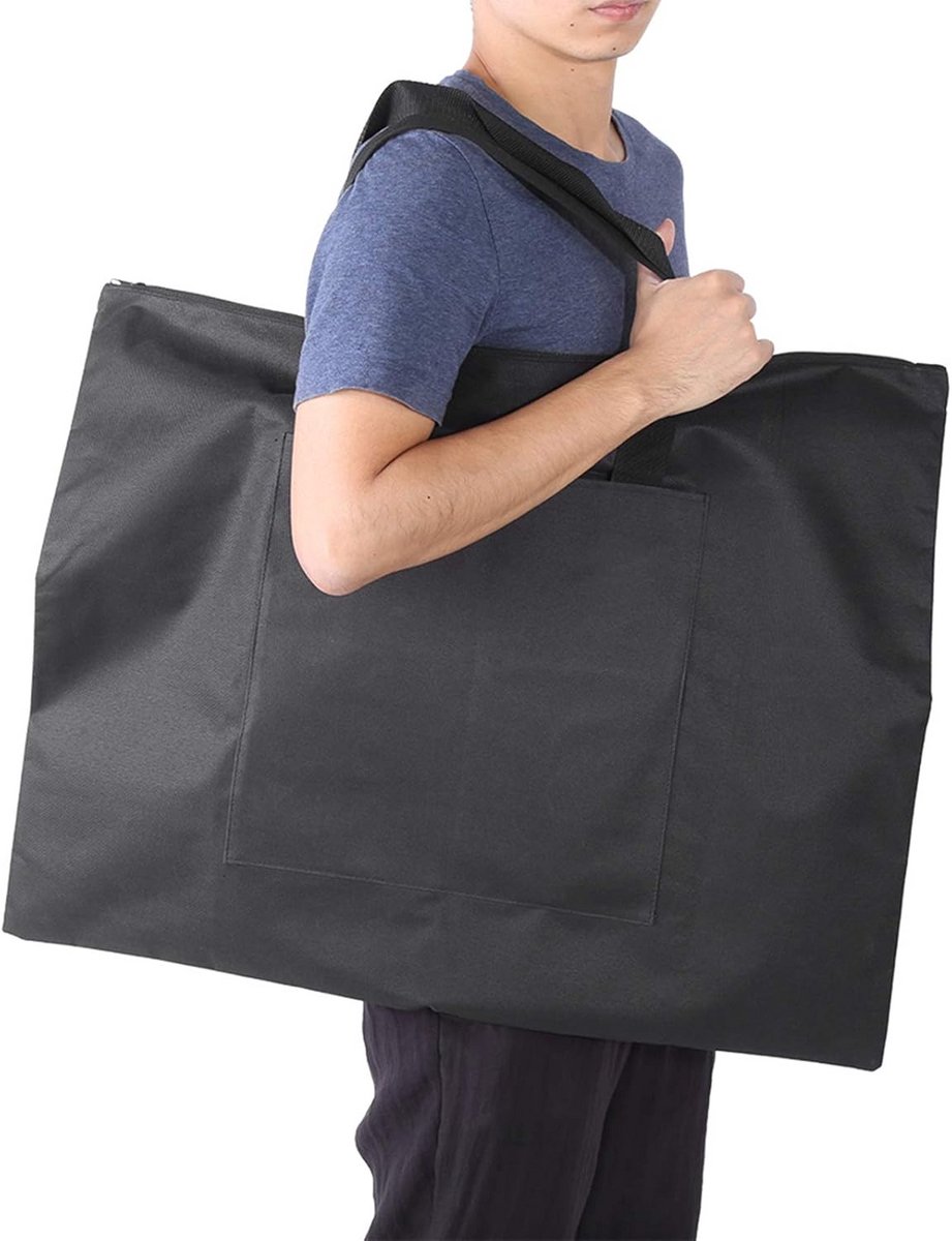 Zwarte Tekentafel Opbergtas A2 - Canvas Portfolio Tas voor Kunstbenodigdheden en Documenten