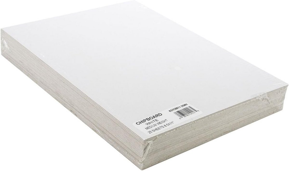 Stevig Wit Chipboard Vellen A4 Formaat 25 Stuks - 1mm Dik Karton voor Knutselen