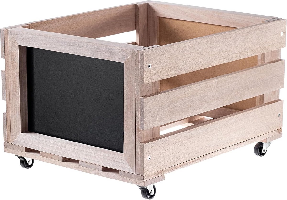 Houten Opbergbox met Wielen voor LP's en Vinylplaten