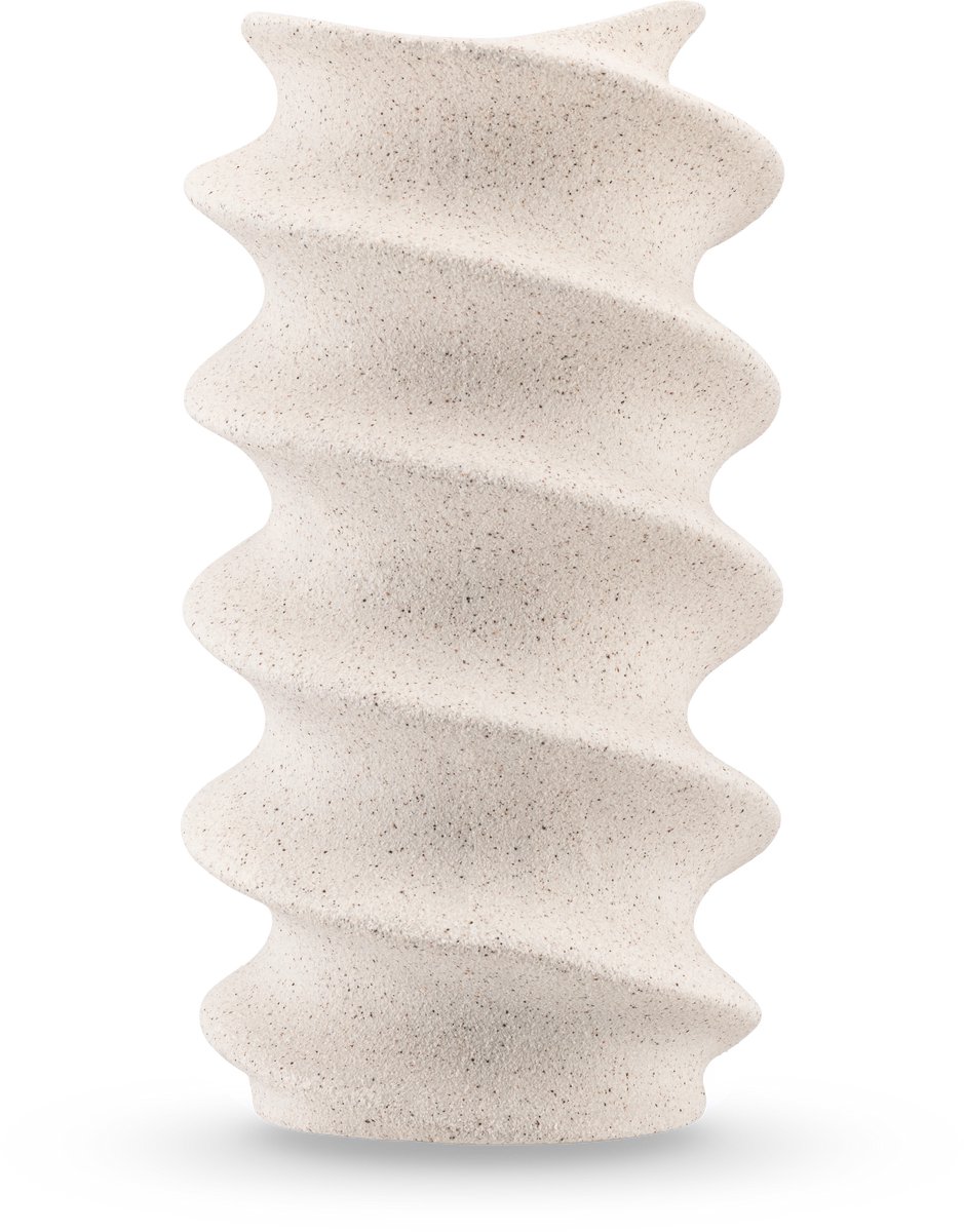 Easyplants | Vaas Tiny Forst 21 cm beige | Keramiek | Rechthoek | beige | Japandi stijl | Design Vaas
