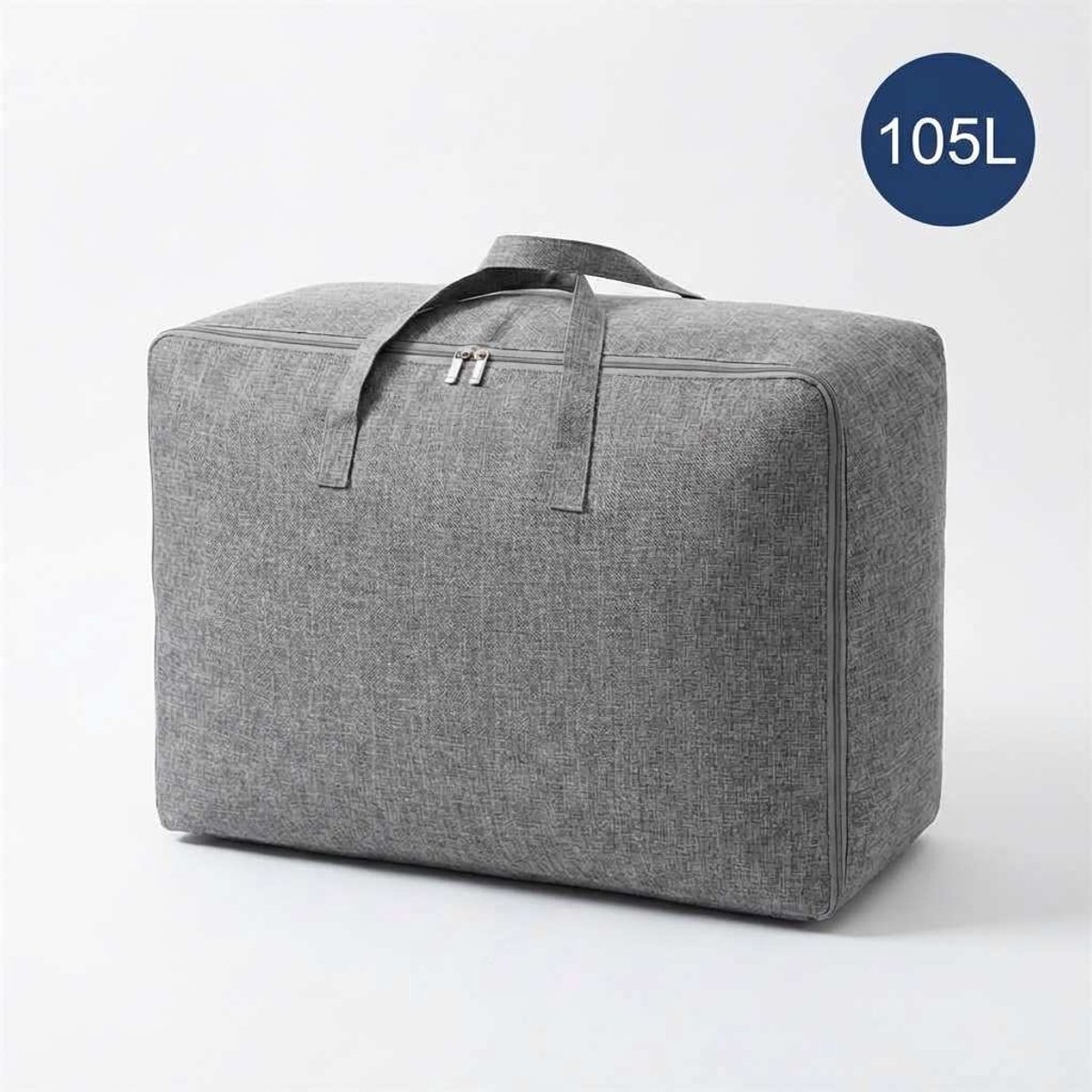DIVERZA Opbergtas XXL 70x50x30 cm – Opberghoes voor Dekens Kussens Kleding en Dekbed – Grote Kledingzak met Rits – Grijs