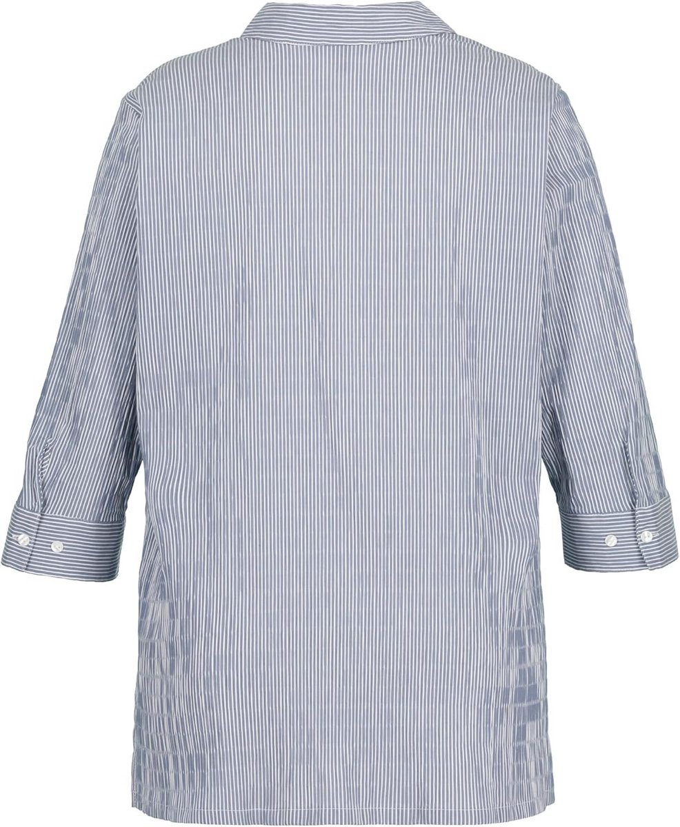 Grote Maten Dames Hemdblouse Effen Donkerblauw