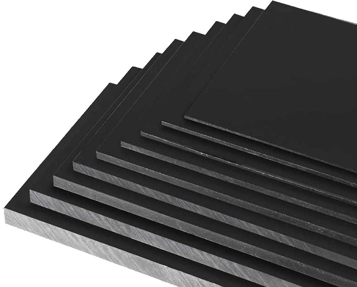 2x Zwarte ABS Plaat 4mm Dikte 200x200mm Antistatisch Paneel