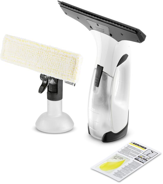 Kärcher Window Vac WV 2 Plus Ruitenreiniger - Looptijd Accu 35 min. - Ramenwasser Elektrisch - Sproeiflacon met Microvezelovertrek - Raamreiniger RM 503 20 ml