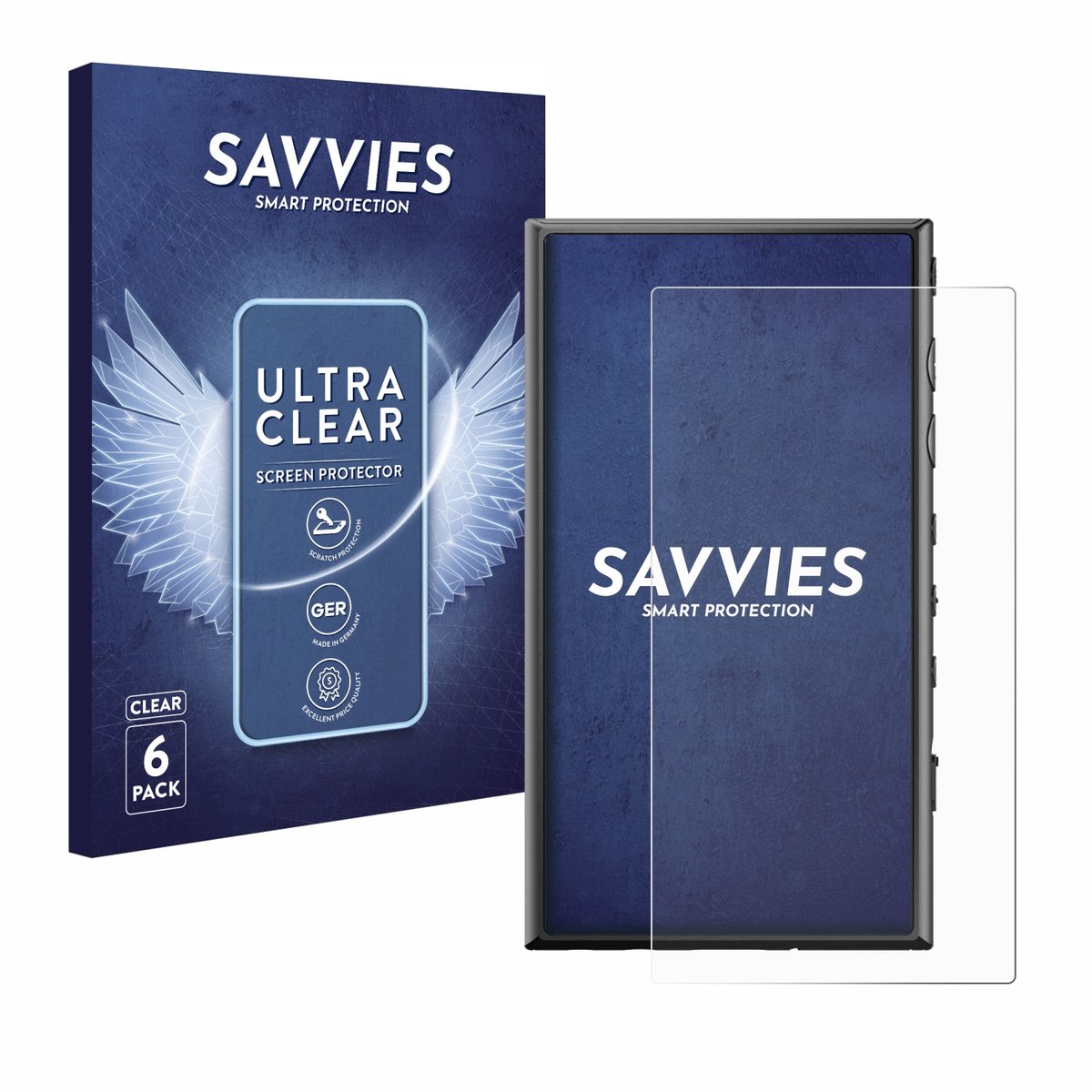 Savvies - Screenprotector voor Sony Walkman NW-A306 - Folie Beschermfolie transparant 6 Stuks