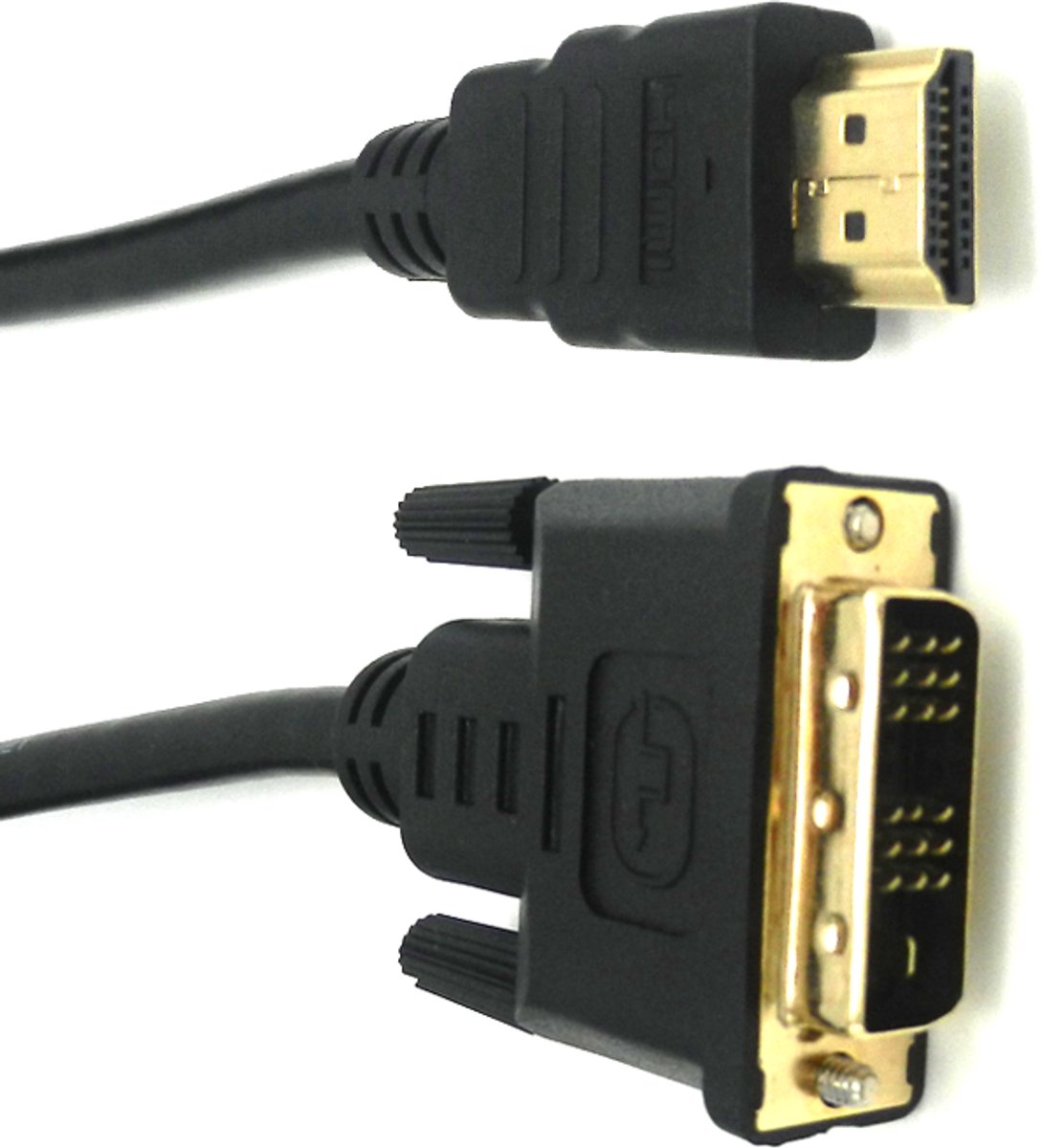 HDMI naar DVI kabel - Laptop naar monitor - 1 meter - HDMI to DVI cable - Beeldoverdracht - Geluidsoverdracht - Zwart - Jonyx