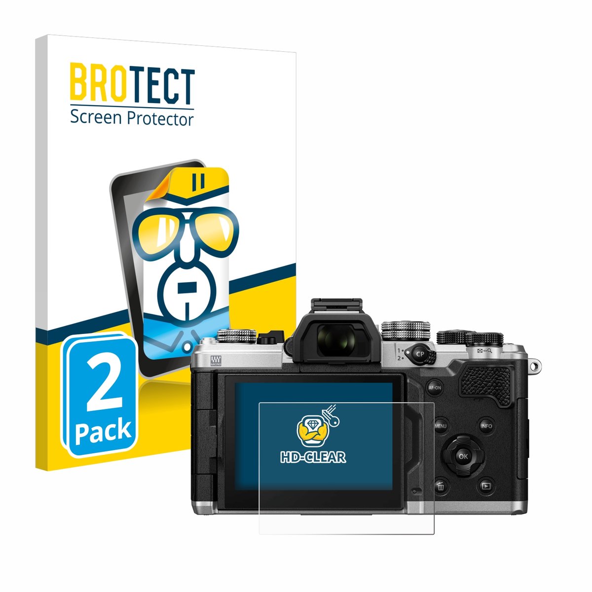 BROTECT - Screenprotector voor OM System OM-3 - Folie Beschermfolie transparant 2 Stuks