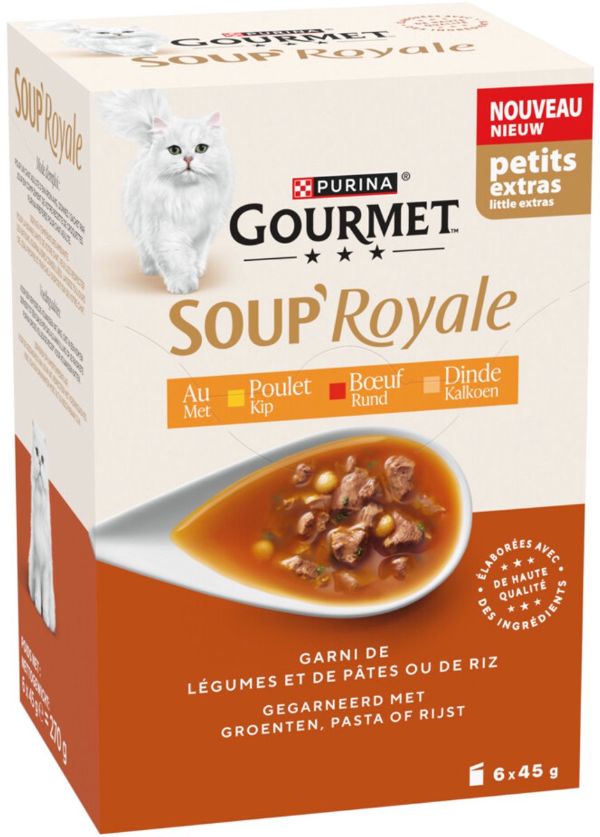 Gourmet Gourmet Kattenvoer Nat Soup Royale Rund - 6x45 gr