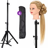 SassyGoods® Kapperspop Kappershoofd Standaard Statief met Verstelbare Klem Houder Tripod Mannequin Kapper Training Hoofd – 145 cm Hoog – 360° Draaibaar – Geschikt voor Alle Oefenhoofden