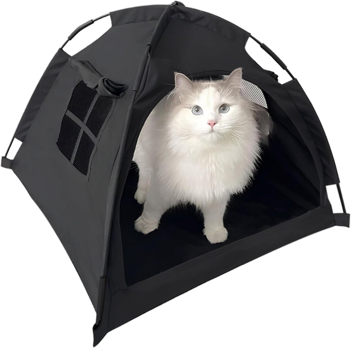 Zyrex® Kattentent - Huisdier tent - Dierenhuis Met Anti-mijt Overtrek - Zwart - 58 x 58 x 45 cm; 358 g