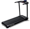 Zwarte inklapbare loopband VirtuFit TR-50i met digitaal display en hartslagmeting.