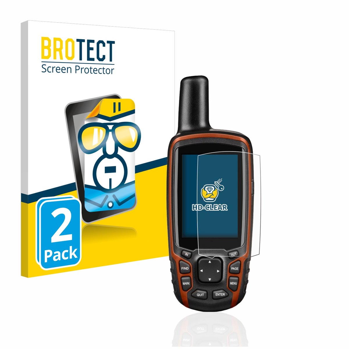 BROTECT - Screenprotector voor Garmin GPSMAP 64s - Folie Beschermfolie transparant 2 Stuks