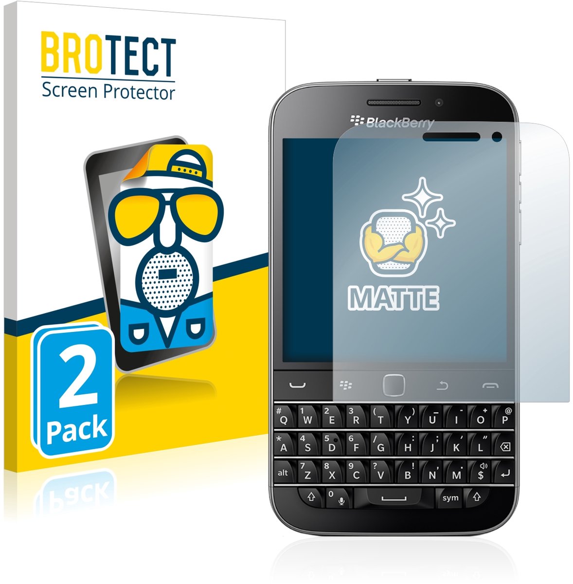 BROTECT - Screenprotector voor Blackberry Classic Q20 - Folie Beschermfolie matte 2 Stuks