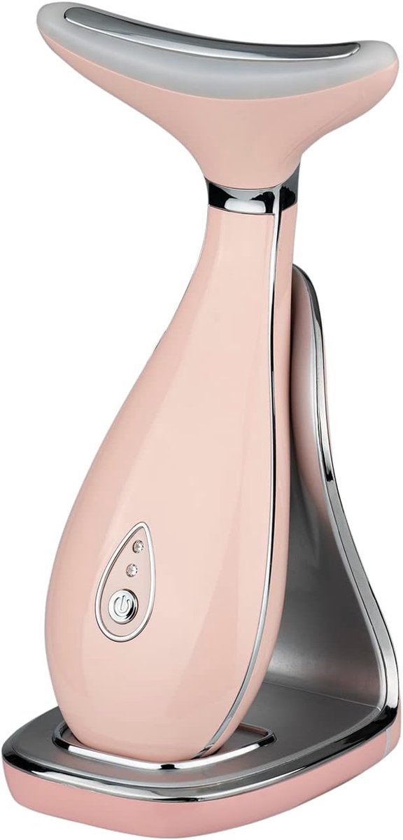 3-in-1 Neck & Face Massager met Warmte, LED & Vibratie – Anti-Aging & Lifting (Roze)