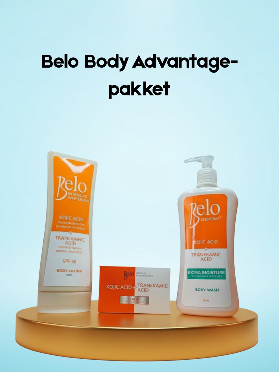 Belo Body Advantage Package – Verhelderende & Hydraterende Body Care Set – Helpt Donkere Vlekken te verminderen, Egaliseert de Huidtint & Voedt Intensief – Voor een Gladde, Stralende & Gezonde Huid