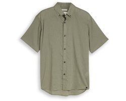 Tom Tailor Denim Relaxed fit overhemd met korte mouwen en linnen