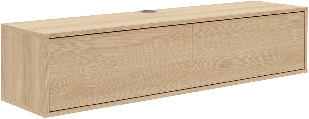 mokebo Zwevend TV-Meubel Eiken (160x36 cm) 'Das Schwebende' - Houten TV-Kast voor Wandmont