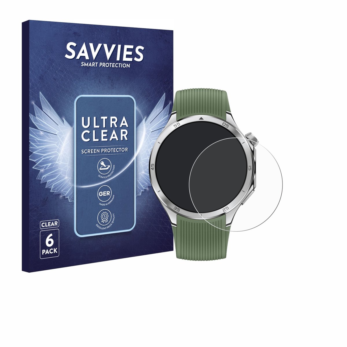 Savvies - Screenprotector voor OnePlus Watch 3 - Folie Beschermfolie transparant 6 Stuks