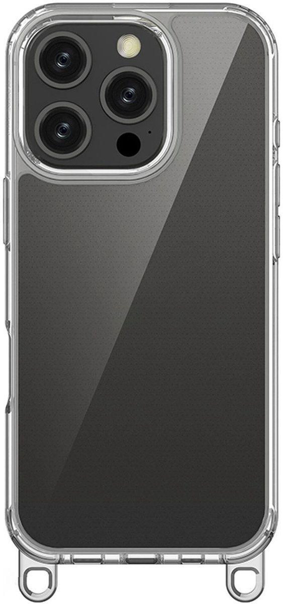 Mobigear Hoesje geschikt voor Apple iPhone 16 Pro Telefoonhoesje Hardcase | Mobigear Bungy Backcover | iPhone 16 Pro Case | Back Cover - Zilver