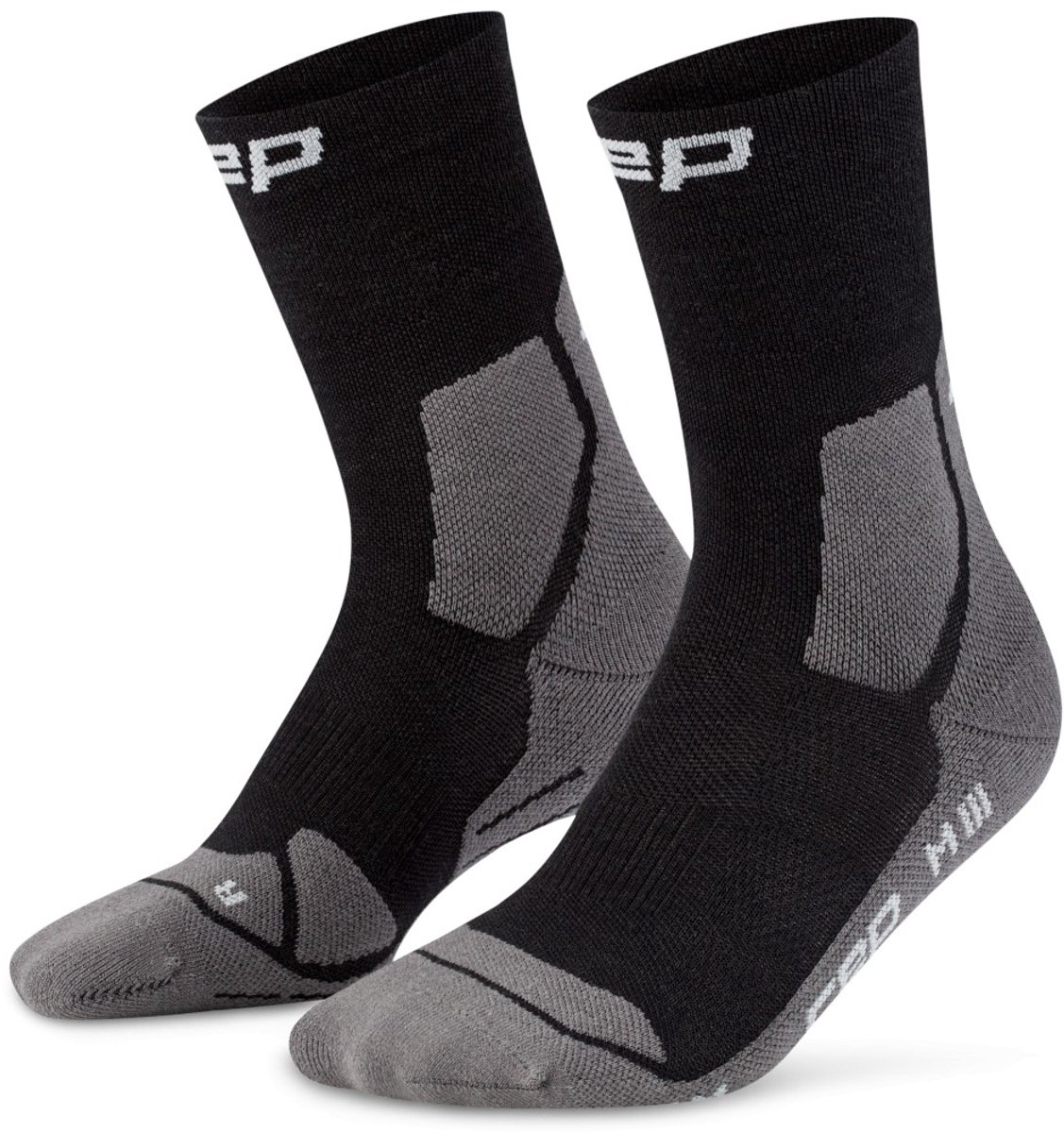 CEP Hiking Light Merino Mid-Cut Compressie – Heren 42-45 Zwart