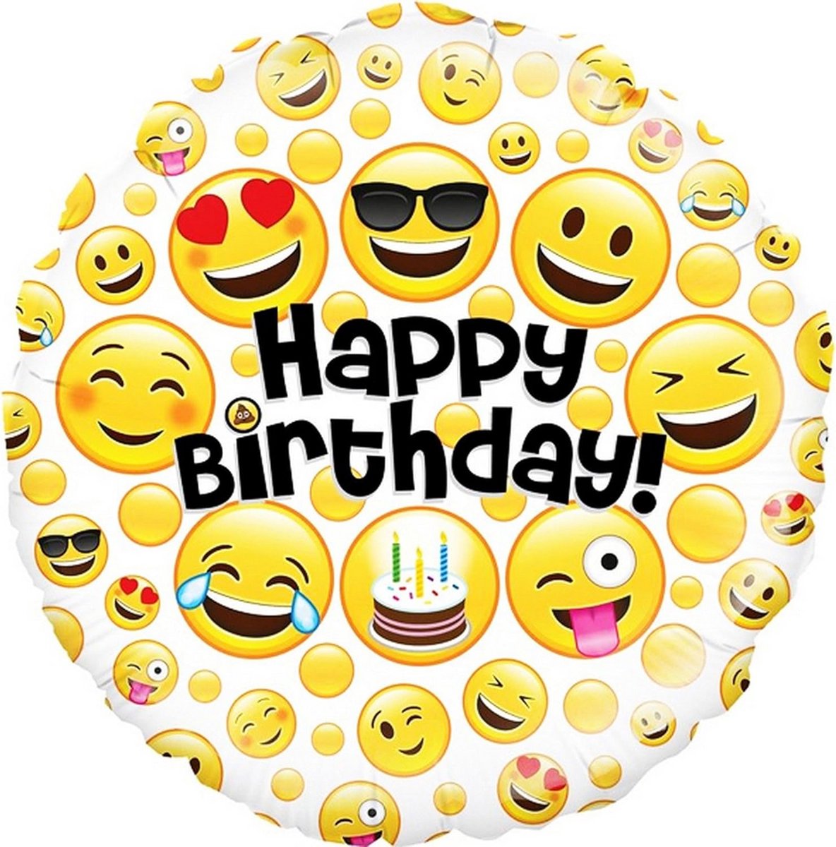 Grote Emoji Smiley Ballonnen 45 cm - Ronde Folie Ballon voor Verjaardag