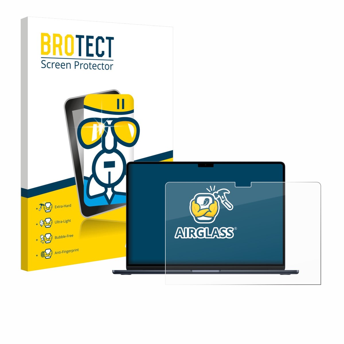Screenprotector voor Apple MacBook Air 15" M4 2025 / M5 2026 Beschermglas transparant