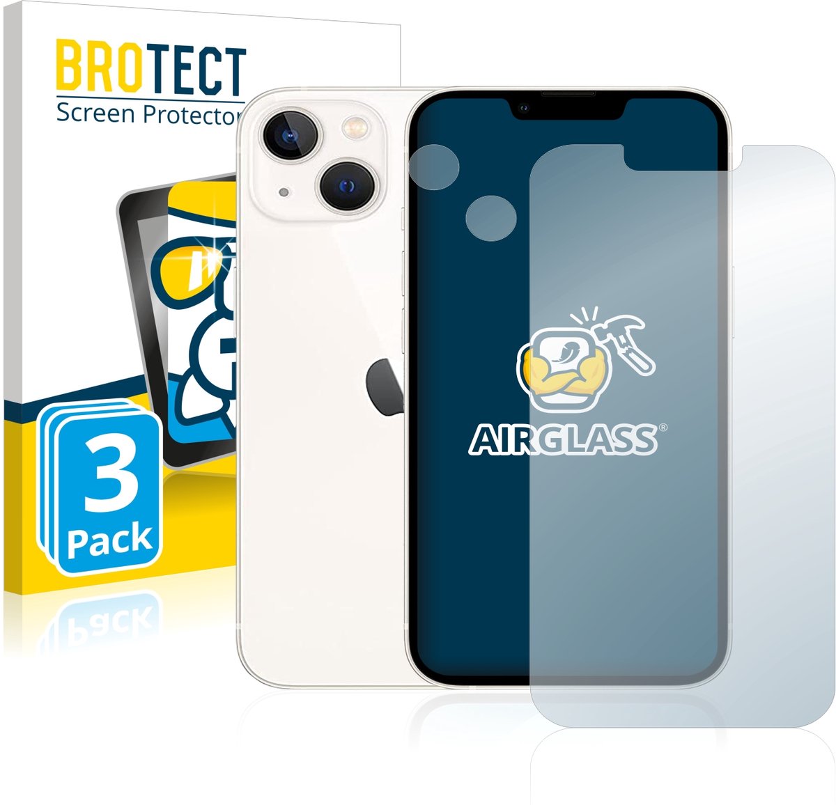 Screenprotector 3 Stuks voor Apple iPhone 13 (Voor+Camera) Beschermglas transparant