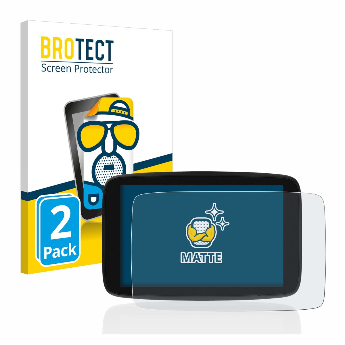 BROTECT - Screenprotector voor TomTom Go Expert 7" - Folie Beschermfolie matte 2 Stuks