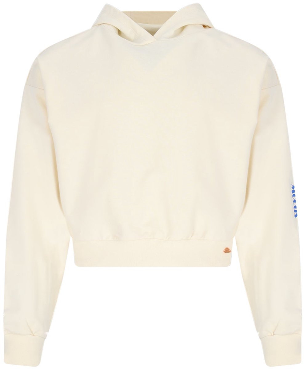 NoBell' - Kumy Hooded Sweater with big Puff Back Print - Pearled Ivory - Maat 122-128