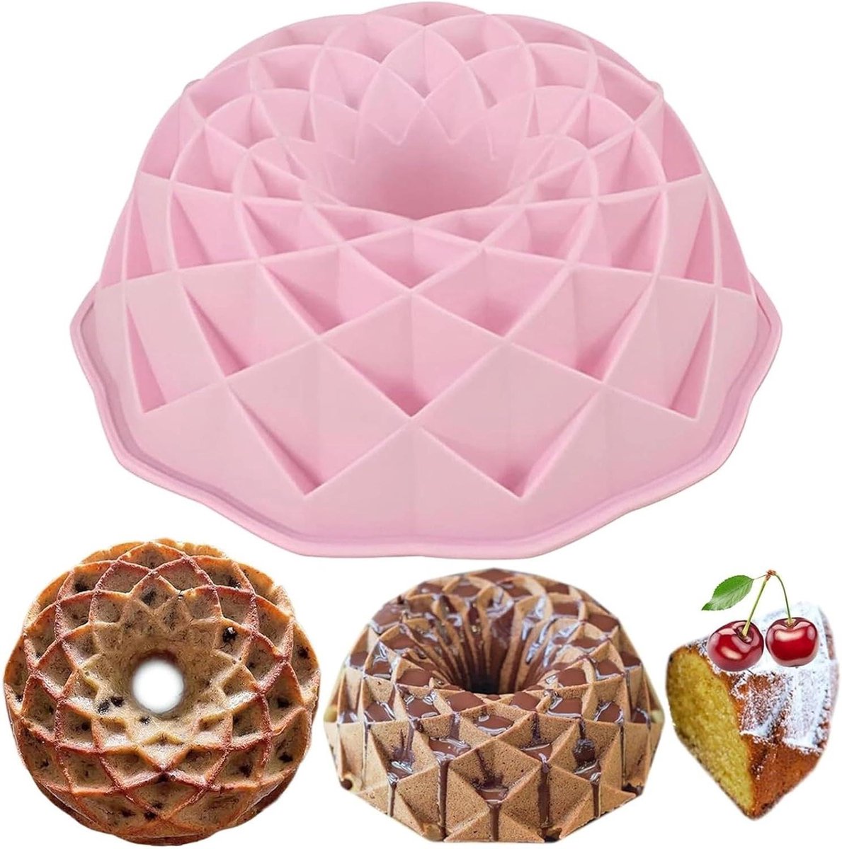 Chiffon cakevorm 23 cm siliconen mal cakevorm cake donutvorm roze