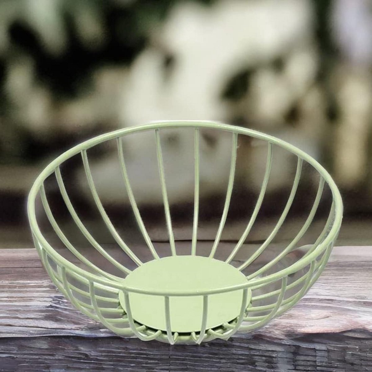Ronde Metalen Fruitschaal Groen Design Draadmand 20 cm