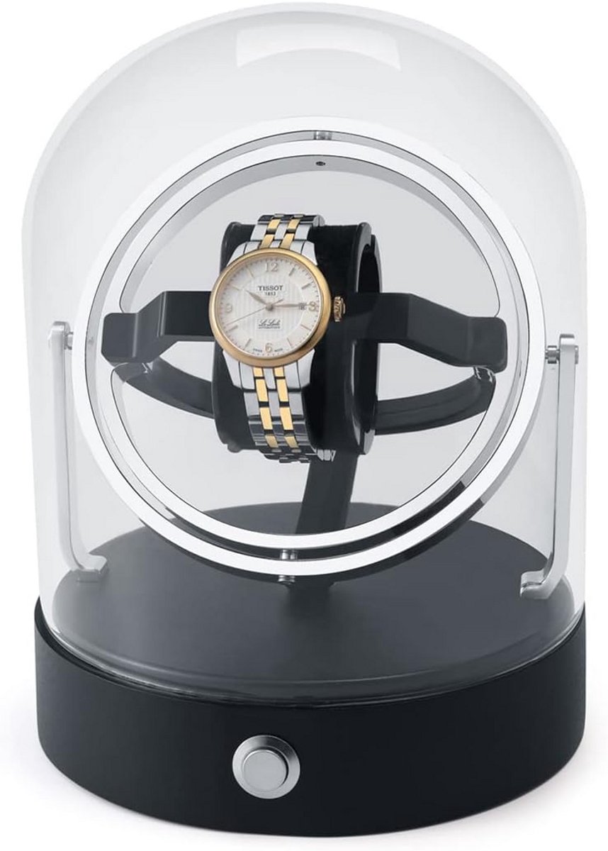 Luxe Horloge Winder met 360 Graden Rotatie en Echte Glazen Kap