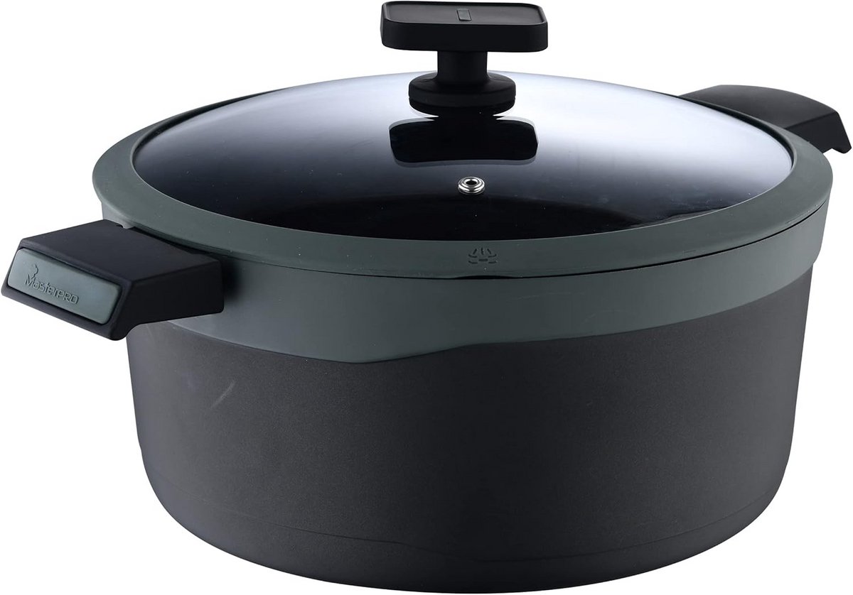 Gegoten Aluminium Kookpan met Deksel en Antiaanbaklaag - 28 cm
