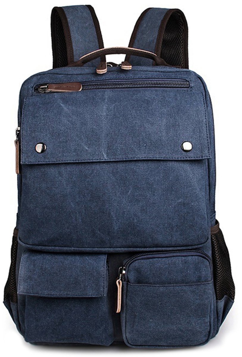Blauwe Compacte Denim Backpack
