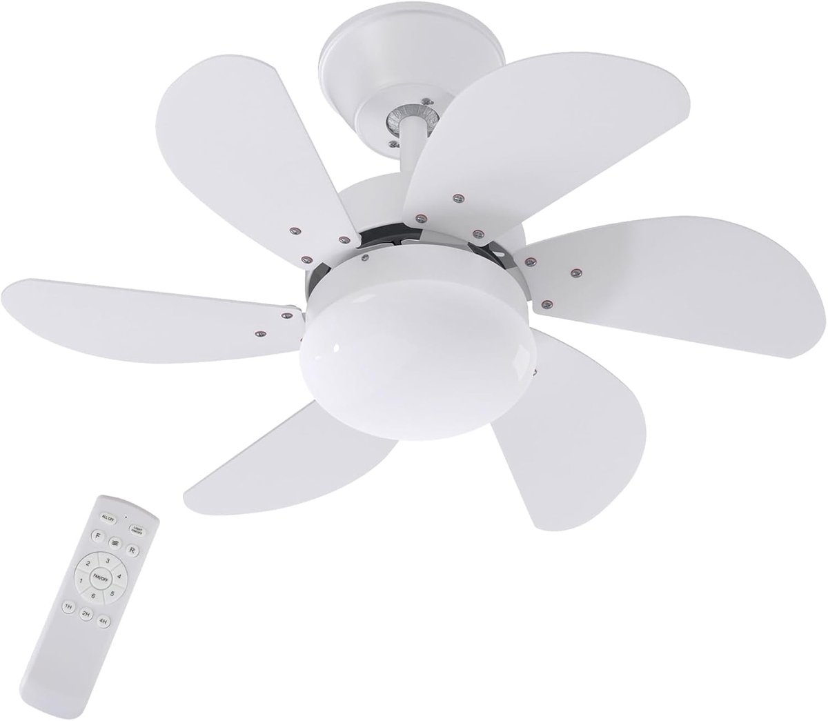 Glitzerlife - Plafond ventilator met verlichting - Ventilator lamp plafond - stille plafondventilator - stil met afstandsbediening en timer - Ø75cm - wit - plafondlampen met ventilator voor woonkamer en slaapkamer