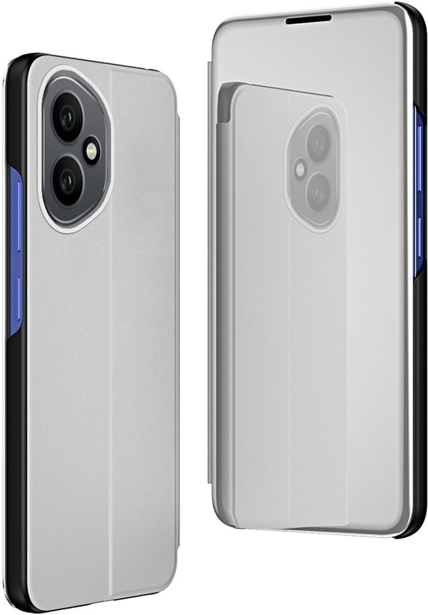 Hoesje geschikt voor HONOR 400 - Phonesta Smart View Mirror Book Case - Zilver