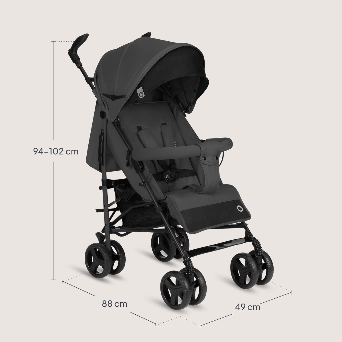 Lionelo Irma - Buggy - Wandelwagen- Lichte 7kg - tot 15 kg - Geveerde wielen - 360° - tot 5 jaar - Opbergmand - Verstelbare handgreep - Snel inklapsysteem - Compact formaat – foto 6