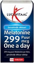 Lucovitaal Melatonine 299 mcg, 500 Tabletten, Vegan, Geen Suiker Toegevoegd, Voedingssupplement voor Volwassenen