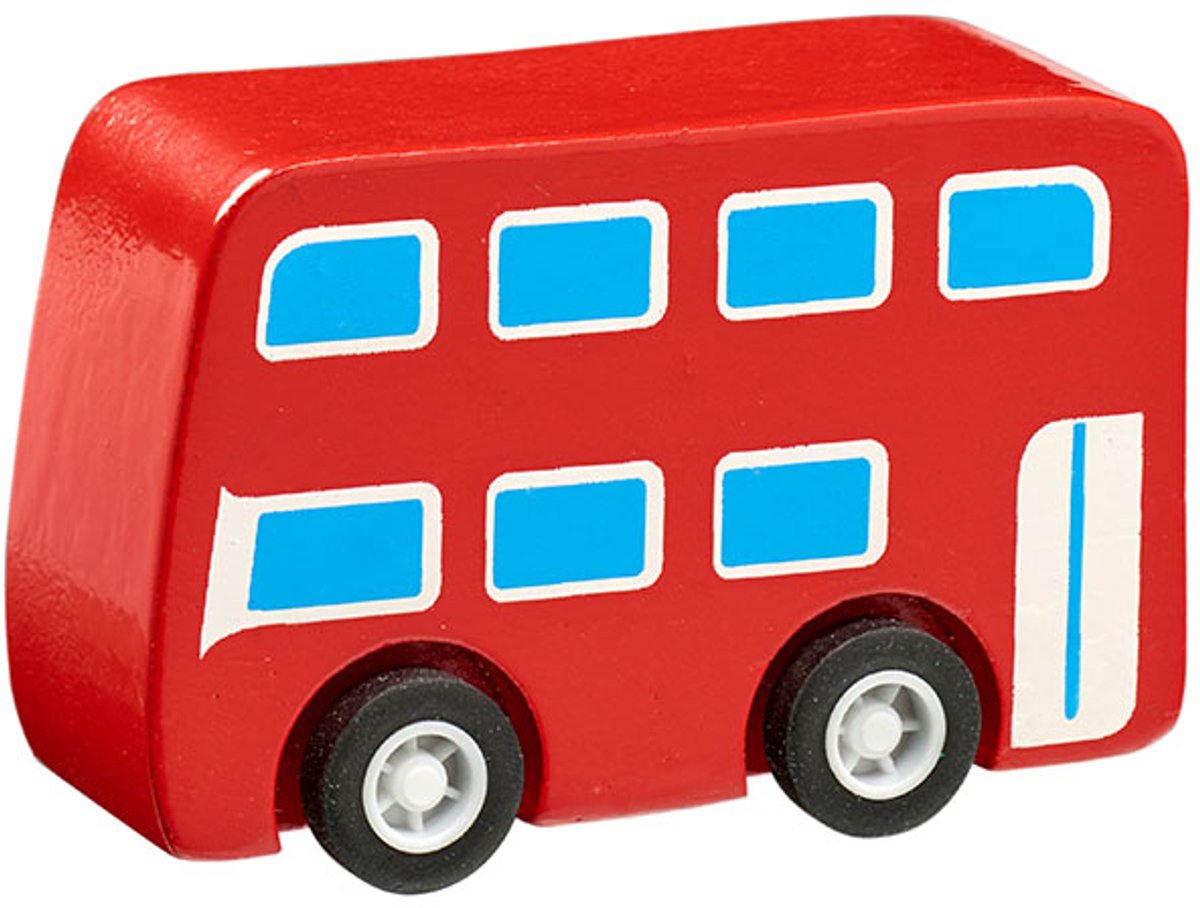 Lanka Kade houten speelgoed bus - mini bus rood voor kinderen.