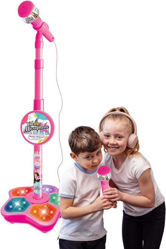 Kindermicrofoon en standaard, kinderkaraokemachine voor meisjes en jongens, feestzangmuziekspeelgoed met knipperende lampjes, kindermicrofoon kopen vanaf een prijs van 6.81 Kindermicrofoon en standaard, kinderkaraokemachine voor meisjes en jongens, feestzangmuziekspeelgoed met knipperende lampjes, kindermicrofoon kopen vanaf een prijs van 6.81