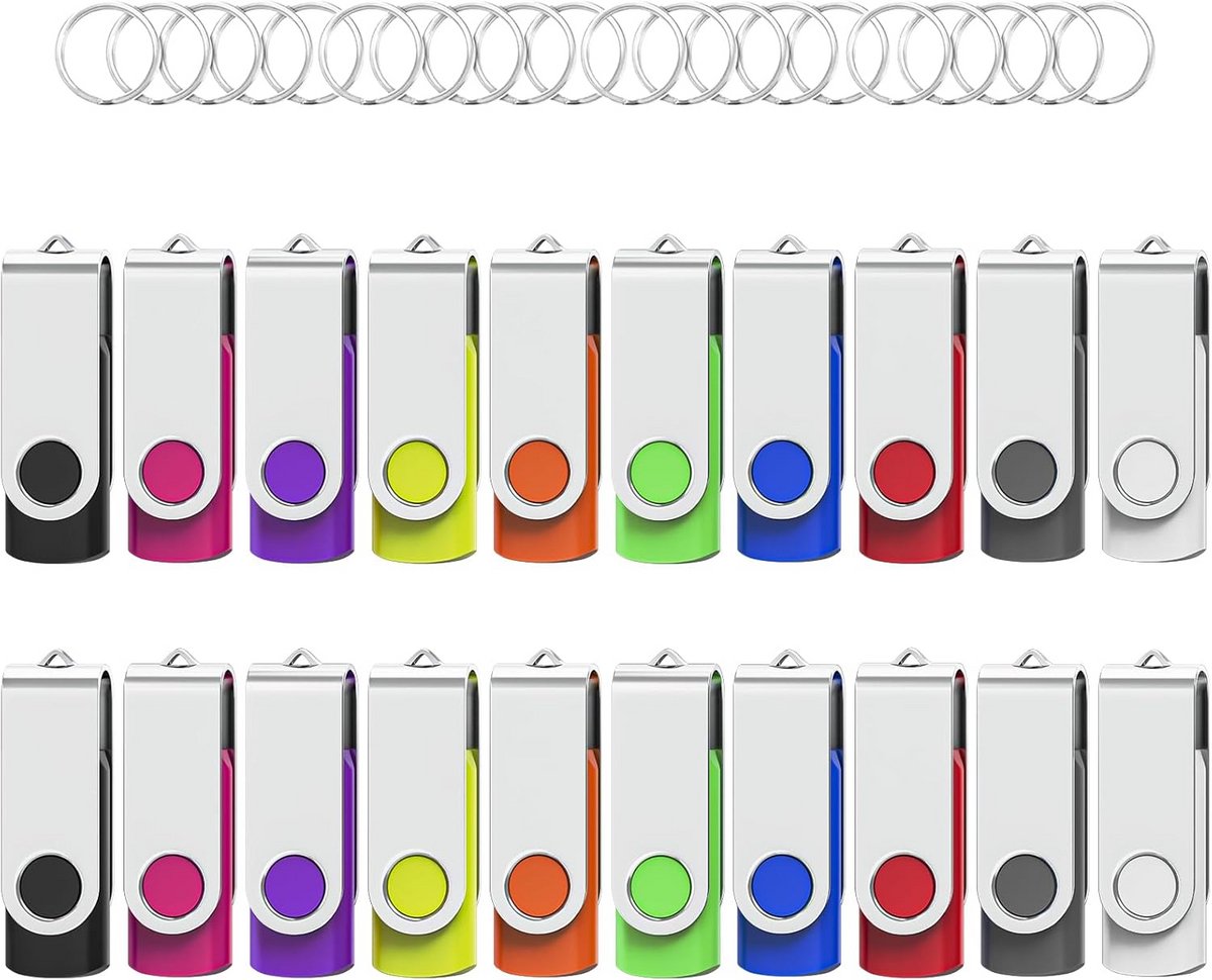 USB Stick 1GB Bulkverpakking 20 Stuks USB 2.0 Draaibaar